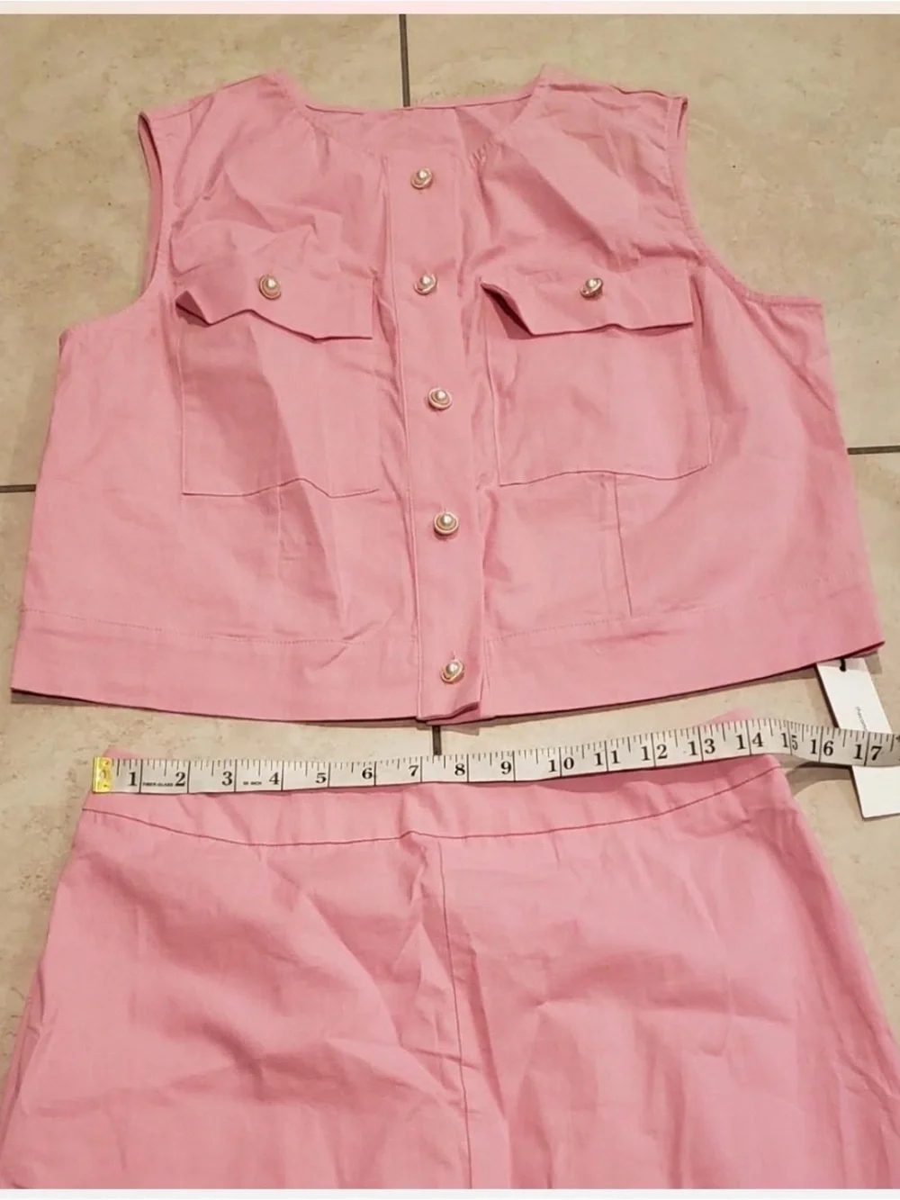 Commense Split pockets sleeveless Skirt set